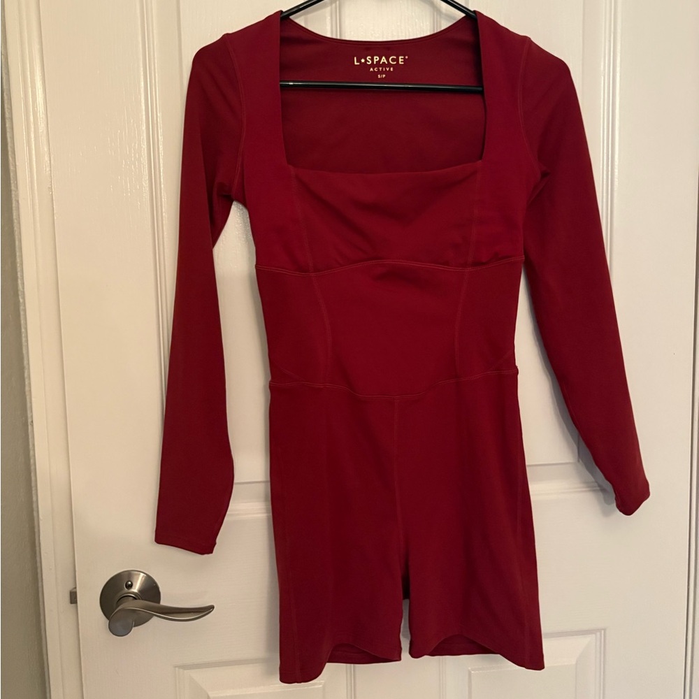 L*Space Deep Red Long Sleeve Bodysuit